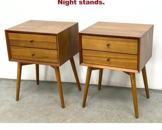 Lot 180 Pair West Elm Side Table Night stands. 