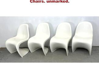 Lot 472 Set 4 Verner Panton Style S Dining Chairs. unmarked. 