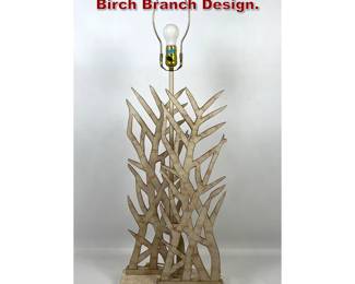 Lot 264 Decorative Sheet Metal Table Lamp. Birch Branch Design.