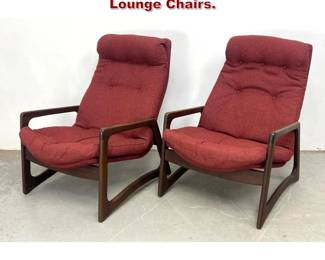 Lot 469 Pair Adrian Pearsall Walnut Framed Lounge Chairs. 