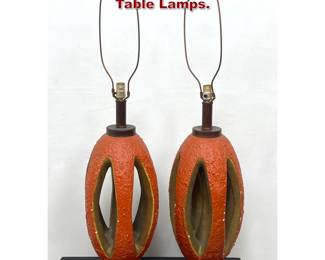 Lot 317 Pair Mid Century Modern Plaster Table Lamps. 