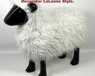 Lot 107 Wooly Sheep Sculpture Footstool Decorator LaLanne Style. 