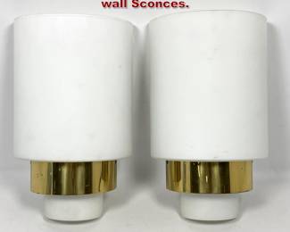 Lot 192 Pair Ron Rezek Frosted Glass wall Sconces. 