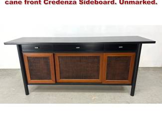 Lot 303 Robsjohn Gibbings credenza sliding cane front Credenza Sideboard. Unmarked. 