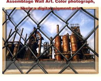 Lot 182 Contemporary artist Mixed Media Assemblage Wall Art. Color photograph, likely a digital pigment prin