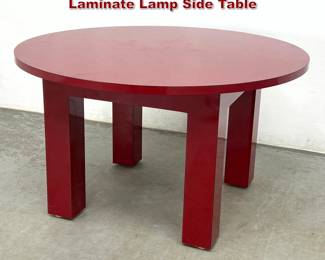Lot 347 Vintage Parsons Style Vibrant Red Laminate Lamp Side Table