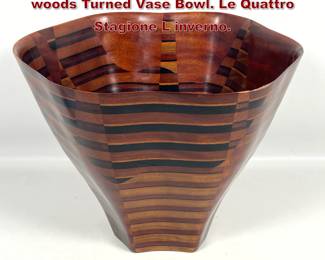 Lot 26 Large Tom McCorriston mixed exotic woods Turned Vase Bowl. Le Quattro Stagione L inverno. 