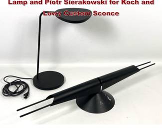 Lot 487 2pcs Lighting. Muuto Leaf Table Lamp and Piotr Sierakowski for Koch and Lowy Custom Sconce
