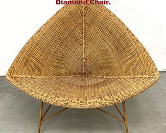 Lot 136 Wicker Rattan Coconut Diamond Chair. 