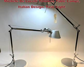 Lot 88 Pair Artemide Giancarlo Fassina, Michele De Lucchi Tolomeo Table Lamps, Italian Design. Task Light.