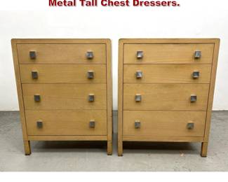 Lot 280 Pair Simmons Furniture Company Metal Tall Chest Dressers. 