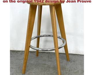 Lot 396 Vitra Tabouret Haut bar stool, based on the original 1942 design by Jean Prouve