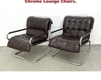 Lot 345 Johan Bertil Haggstrom Leather and Chrome Lounge Chairs.