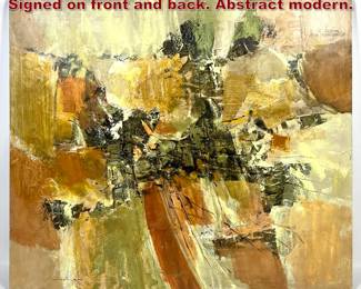 Lot 183 McCown painting acrylic on board. Signed on front and back. Abstract modern.