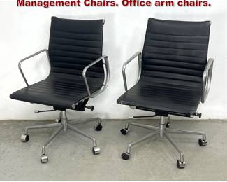 Lot 466 Pair Eames Aluminum Group Management Chairs. Office arm chairs. 