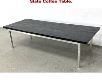 Lot 395 Mid Century Modern Steel and Faux Slate Coffee Table. 