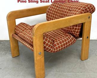 Lot 451 Furniture to Go Mid Century Modern Pine Sling Seat Lounge Chair. 