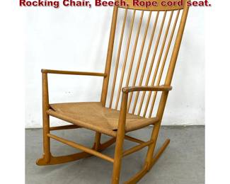 Lot 485 Hans J. Wegner FDB Mobler J16 Rocking Chair, Beech, Rope cord seat. 
