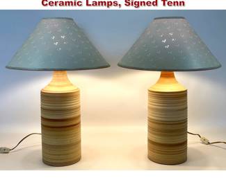 Lot 179 Vintage Mid Century Studio Glazed Ceramic Lamps, Signed Tenn