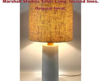 Lot 199 Tall Gordon and Jane Martz for Marshall Studios Table Lamp. Incised lines. Original finial. 