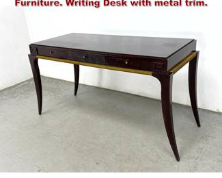 Lot 329 Diana Dressing Table for Baker Furniture. Writing Desk with metal trim. 