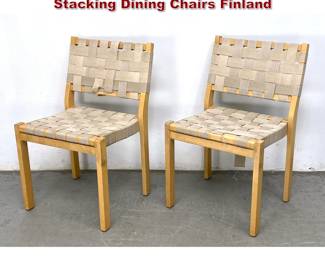 Lot 481 Pair Mid Century Alvar Aalto Artek Stacking Dining Chairs Finland