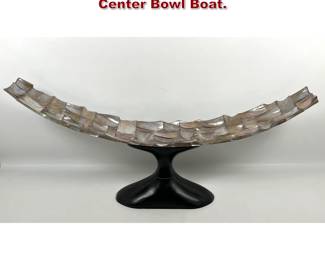 Lot 84 2 part Decorator Wood and Shell Center Bowl Boat. 