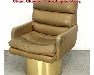 Lot 505 Thayer Coggin Style Drum Base Chair. Channel Tufted upholstery. 