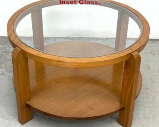Lot 497 Art Deco Occasional Table with Inset Glass. 