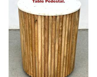 Lot 230 Marble and Wood Rod Side Table Pedestal. 