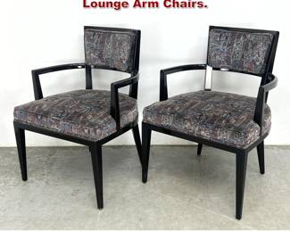 Lot 463 Art Deco revival style Black Lacquer Lounge Arm Chairs. 