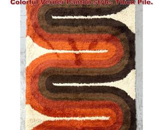 Lot 528 5 X 7 Skandia Shag carpet rug. Colorful Verner Panton style. Thick Pile. 