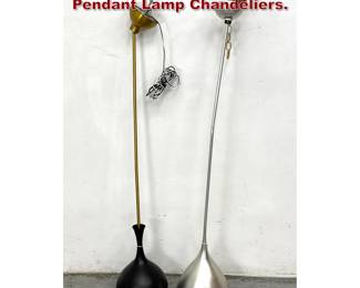 Lot 507 2pcs Visual Comfort and Co Long Pendant Lamp Chandeliers. 
