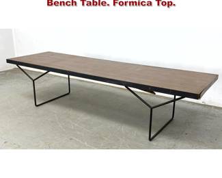 Lot 560 Harry Bertoia for Knoll Iron Y Base Bench Table. Formica Top. 