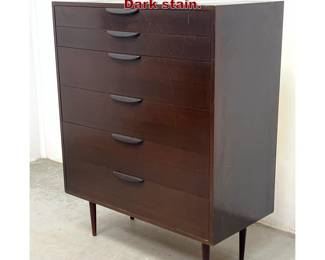 Lot 307 Harvey Probber Tall Chest Dresser. Dark stain. 