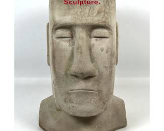 Lot 8 Stoneware Easter Island Bust Head Sculpture. 