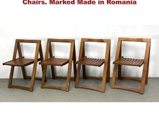 Lot 416 Set 4 Aldo Jacober Style Folding Chairs. Marked Made in Romania