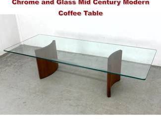 Lot 308 Vladimir Kagan Propeller Wood Chrome and Glass Mid Century Modern Coffee Table