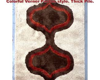 Lot 532 5 X 7 Skandia Shag carpet rug. Colorful Verner Panton style. Thick Pile. 