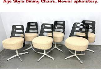 Lot 423 Set 6 Mid Century Modern Space Age Style Dining Chairs. Newer upholstery. 