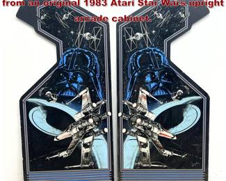 Lot 548 Pair of wood composite side panels from an original 1983 Atari Star Wars upright arcade cabinet. 