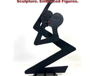 Lot 4 C. Jere Abstract Modern Table Sculpture. Embraced Figures. 