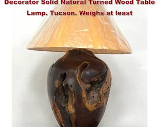 Lot 214 Schmid 1994 Large Oversized Decorator Solid Natural Turned Wood Table Lamp. Tucson. Weighs at least 