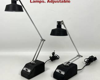 Lot 181 2pc 70s Vintage Tensor Task Desk Lamps. Adjustable 