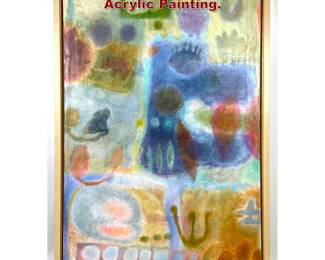Lot 143 Marked SS Abstract Impressionist Acrylic Painting. 