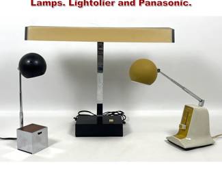 Lot 319 3pcs Mid Century Modern Desk Task Lamps. Lightolier and Panasonic. 