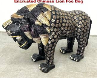 Lot 249 Large Decorative Vintage Jewel Encrusted Chinese Lion Foo Dog