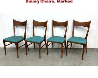Lot 151 Set of 4 Vintage Paul McCobb Calvin Dining Chairs, Marked