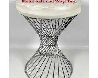 Lot 325 Mid Century Modern Cyclone Stool. Metal rods and Vinyl Top. 