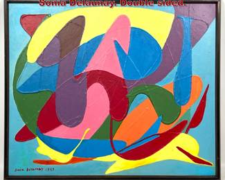 Lot 312 Abstract Modern Painting After Sonia Delaunay. Double sided. 